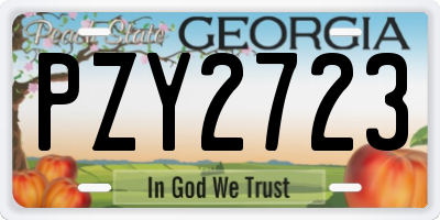 GA license plate PZY2723
