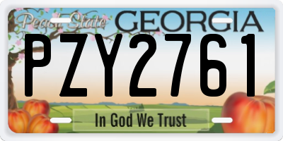 GA license plate PZY2761