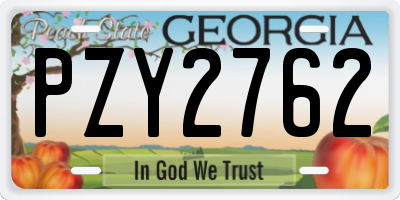 GA license plate PZY2762