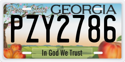 GA license plate PZY2786