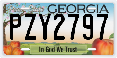 GA license plate PZY2797