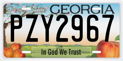 GA license plate PZY2967