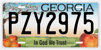 GA license plate PZY2975