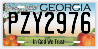 GA license plate PZY2976