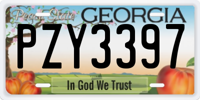 GA license plate PZY3397