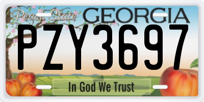 GA license plate PZY3697