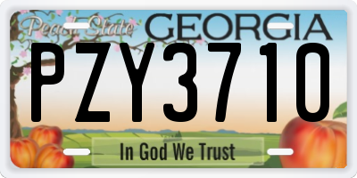 GA license plate PZY3710