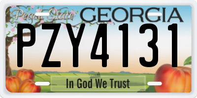 GA license plate PZY4131