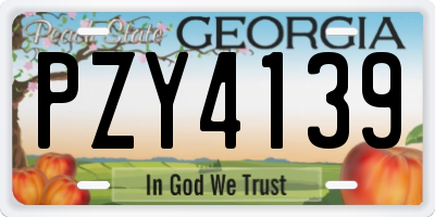 GA license plate PZY4139