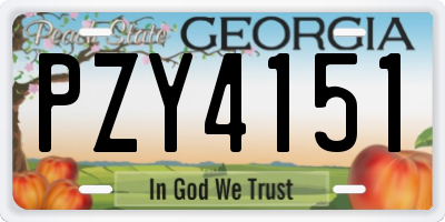 GA license plate PZY4151