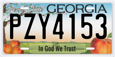 GA license plate PZY4153