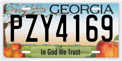 GA license plate PZY4169