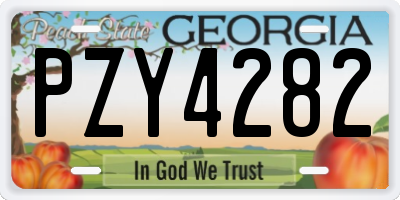 GA license plate PZY4282