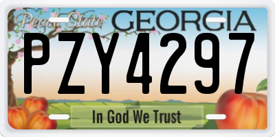 GA license plate PZY4297