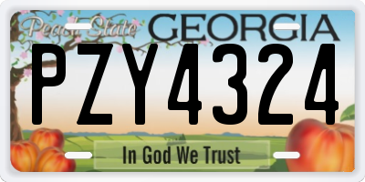 GA license plate PZY4324