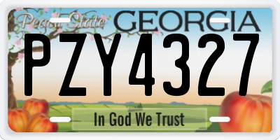 GA license plate PZY4327