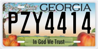 GA license plate PZY4414