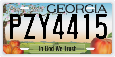 GA license plate PZY4415