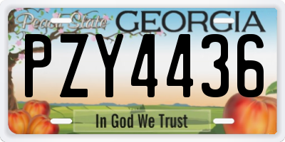 GA license plate PZY4436