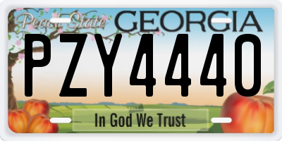 GA license plate PZY4440