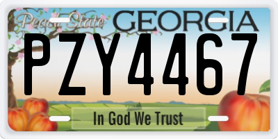 GA license plate PZY4467