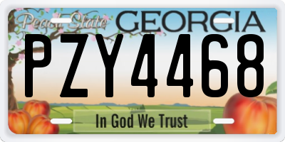 GA license plate PZY4468