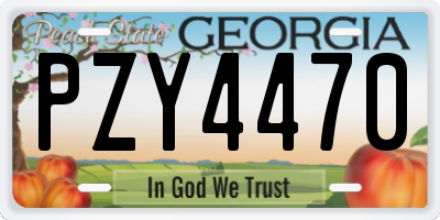 GA license plate PZY4470