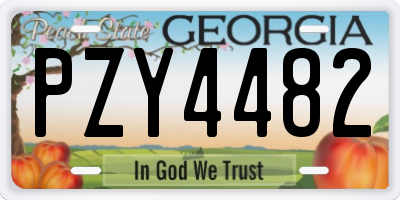 GA license plate PZY4482