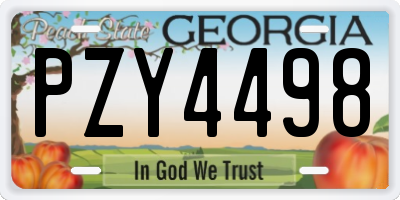 GA license plate PZY4498