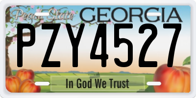 GA license plate PZY4527