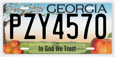 GA license plate PZY4570