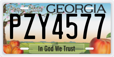 GA license plate PZY4577