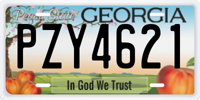 GA license plate PZY4621