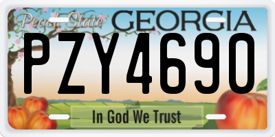GA license plate PZY4690
