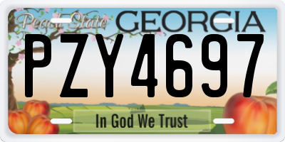GA license plate PZY4697