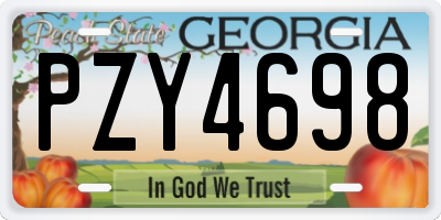 GA license plate PZY4698