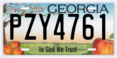 GA license plate PZY4761