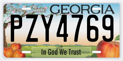 GA license plate PZY4769
