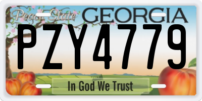 GA license plate PZY4779