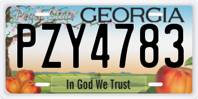 GA license plate PZY4783