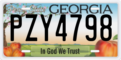 GA license plate PZY4798