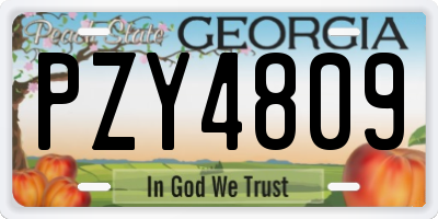 GA license plate PZY4809