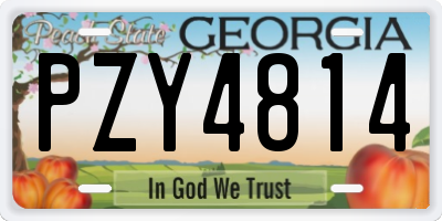 GA license plate PZY4814