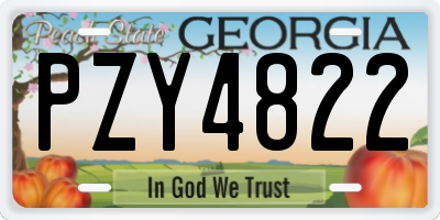 GA license plate PZY4822