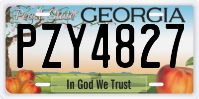 GA license plate PZY4827