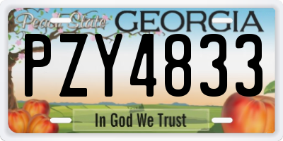 GA license plate PZY4833