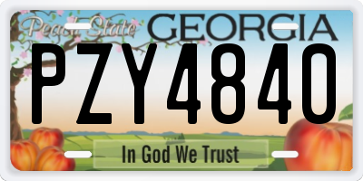 GA license plate PZY4840