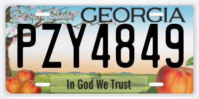 GA license plate PZY4849