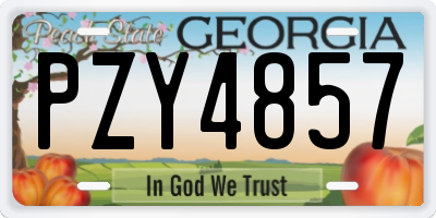 GA license plate PZY4857