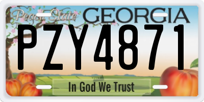 GA license plate PZY4871